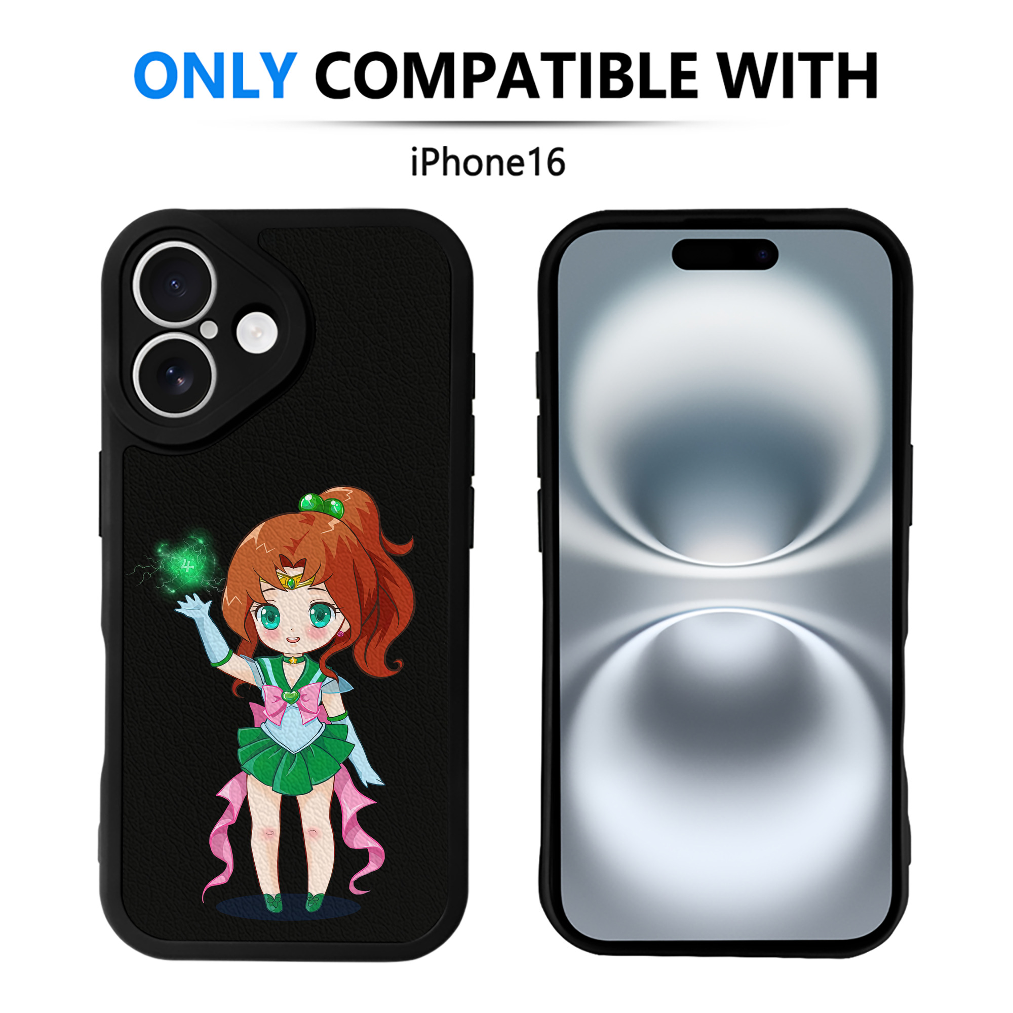 （画像用） 美少女戦士セーラームーン 木野 まこと きの まこと Sailor Moon Kino Makoto （セーラージュピター；Sailor Jupiter） 【iPhone 16シリーズ対応】シリコンスマホケース（レザー調） 材質：シリコン